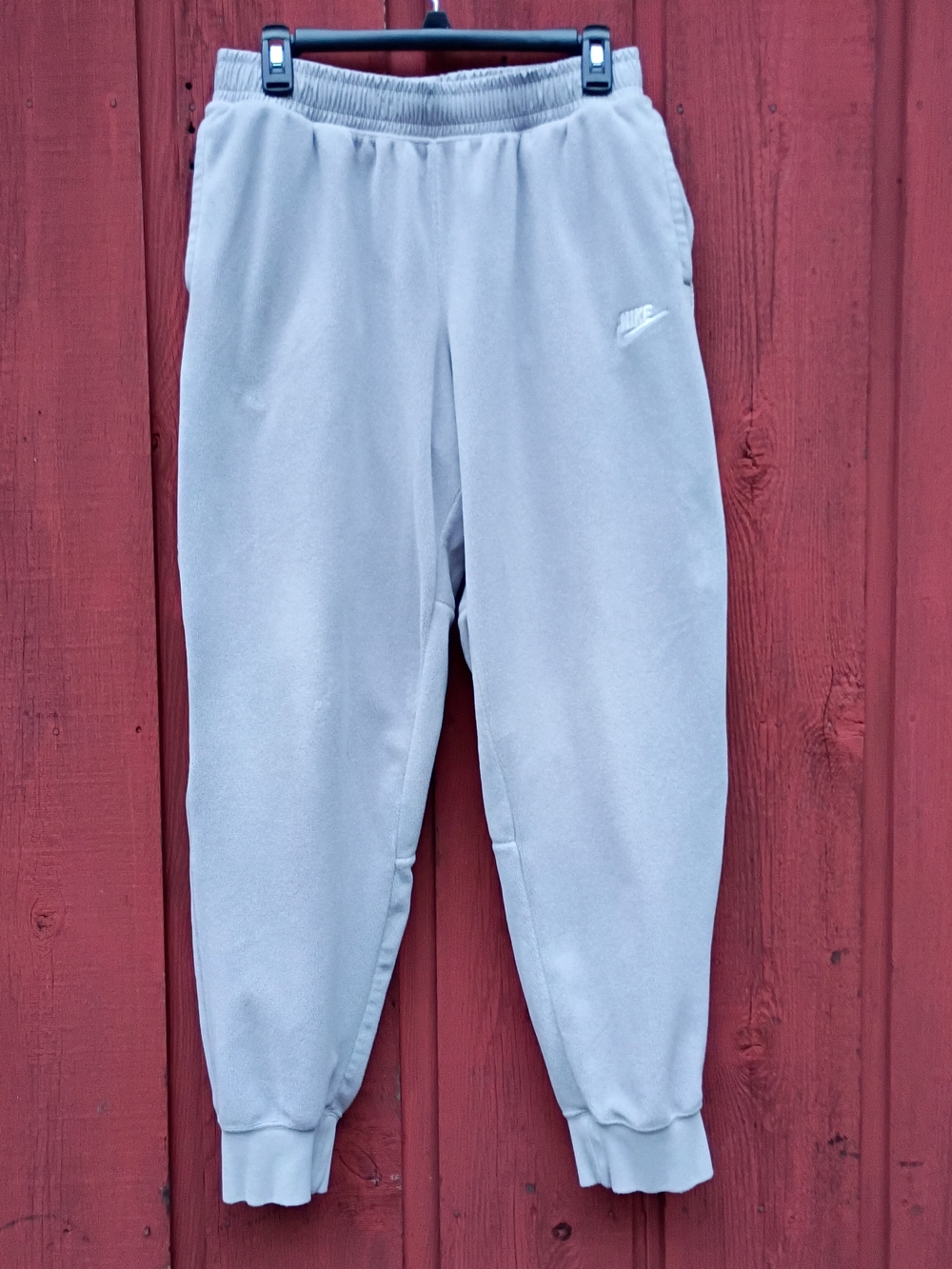 Men's Nike Light Grey Fleece Joggers with Elastic Waistband Sz Medium